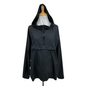 Under Armour Jacket Womens L Large Black Storm Windbreaker Half Zip Hooded Rain